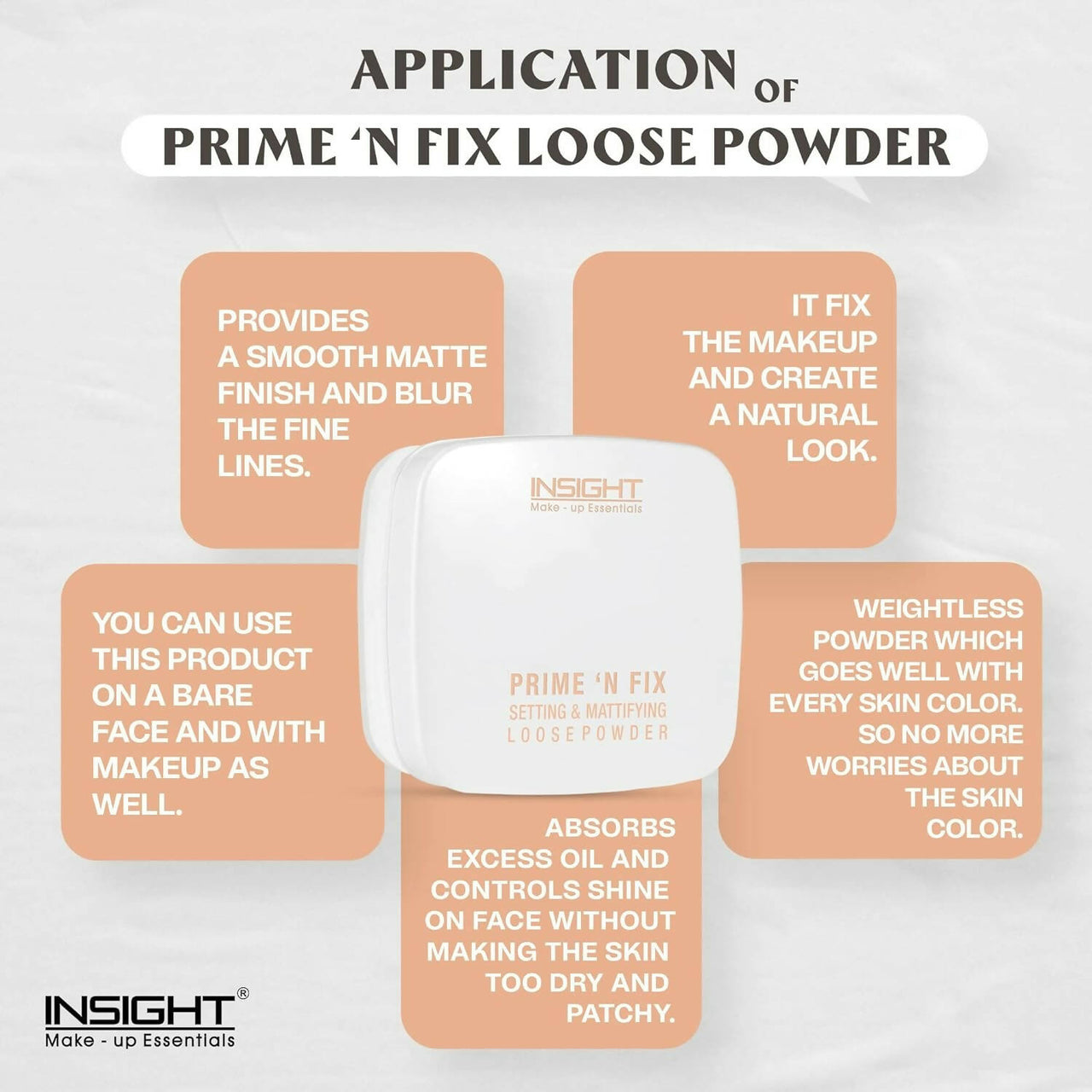 Insight Prime N Fix Setting Mattifying Loose Powder -TR203 - Distacart