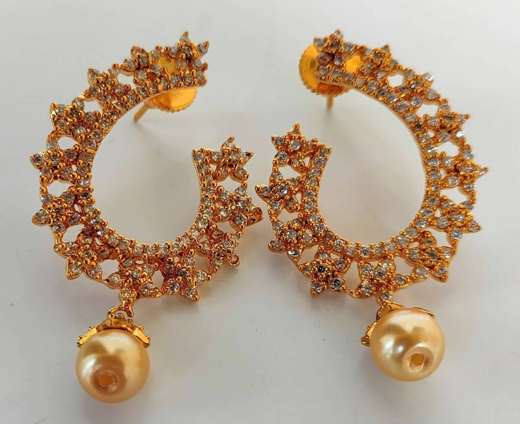 White AD Designer Earrings - Distacart