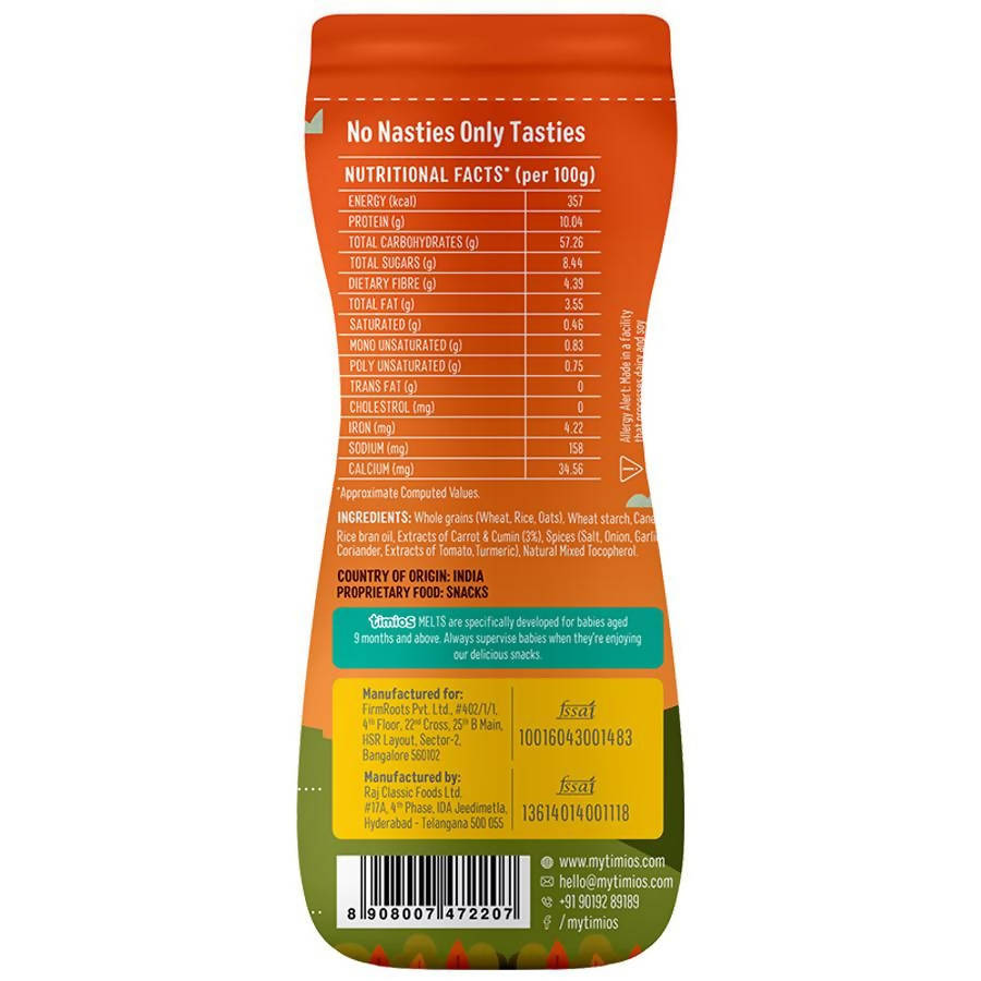 Timios Melts Carrot And Cumin Finger Food For Babies 50 gm