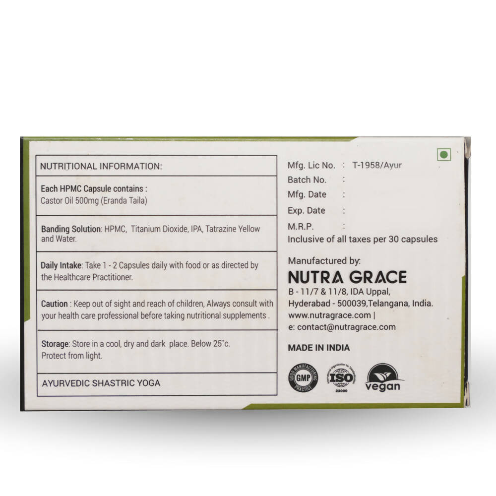 Nutra Grace Castor Oil 500mg Capsules - Distacart