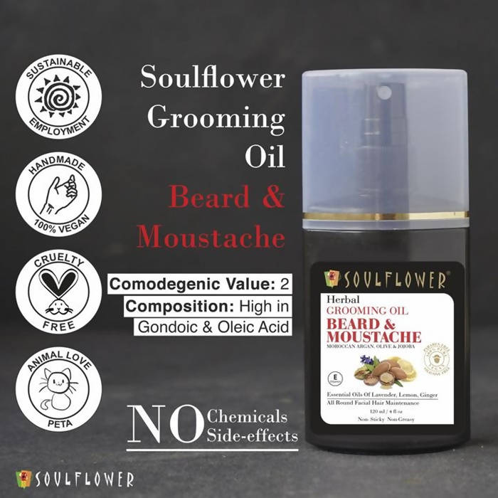 Soulflower Herbal Beard And Moustache Grooming Oil Online