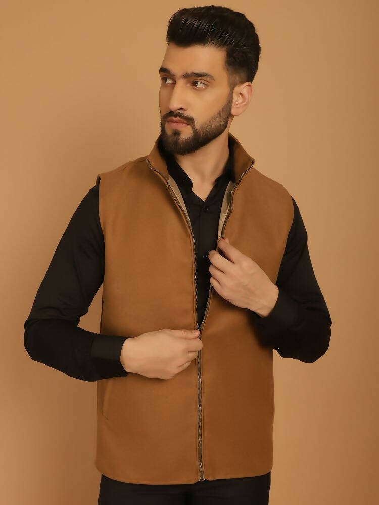 Even Apparels Pure Wool Nehru Jacket - Beige - Distacart