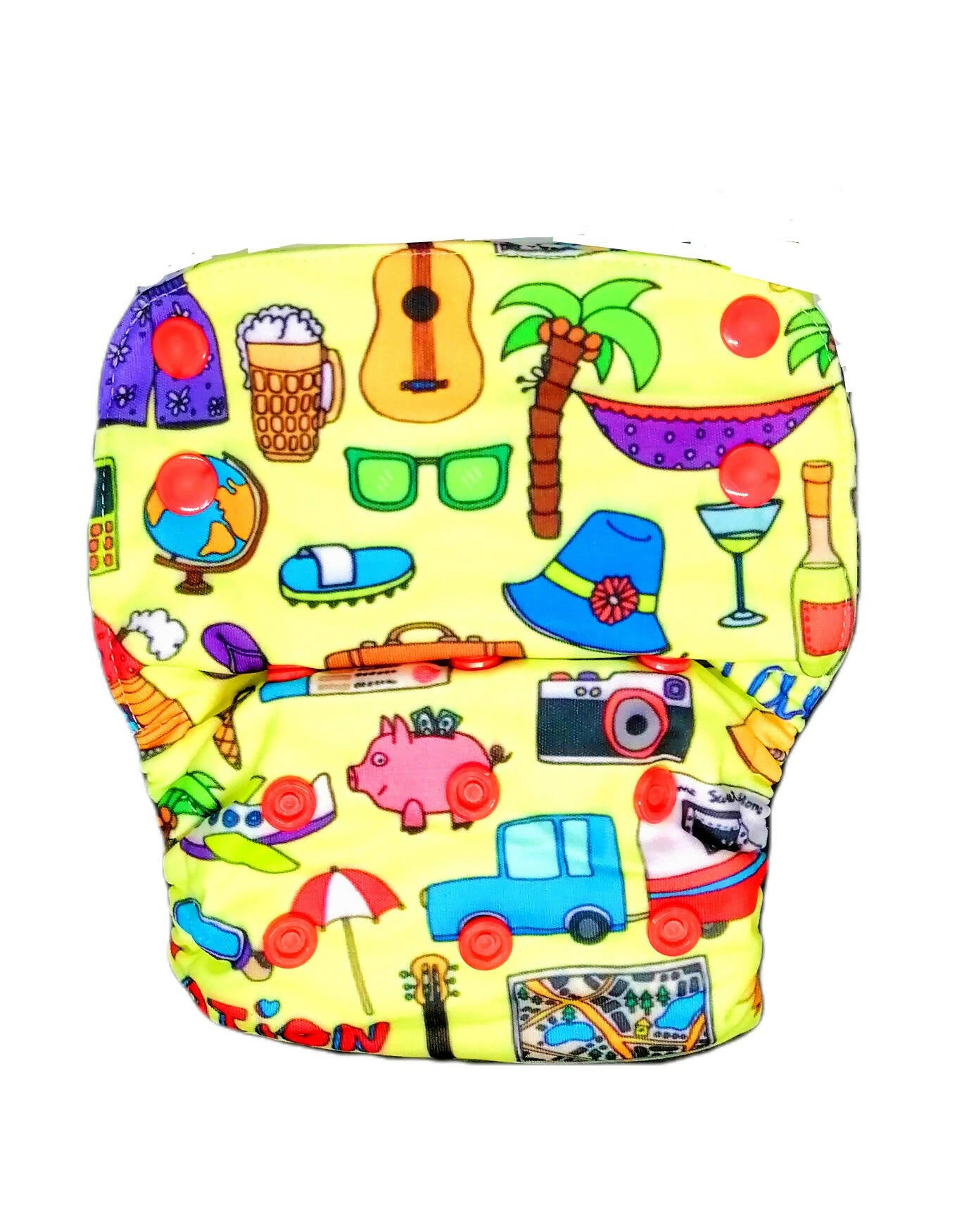 Kindermum Nano Pro Aio Cloth Diaper (With 2 Organic Inserts And Power Booster)- Vacation For Kids - Distacart