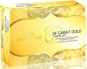 Herbal Tree 24 Carat Gold Facial kit For Anti-Ageing, Gold Radiance & Instant Glow - Distacart