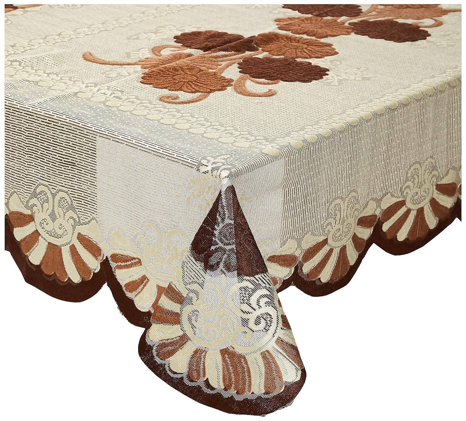 Kuber Industries Center 4 Seater Table Cover - Brown - Distacart