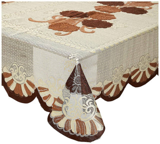 Kuber Industries Center 4 Seater Table Cover - Brown - Distacart