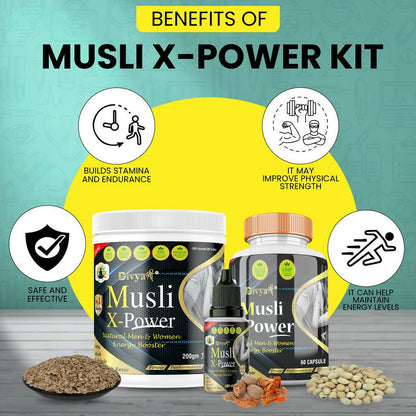 Divya Shree Musli X-Power Cap, Oil and Prash Combo - Distacart