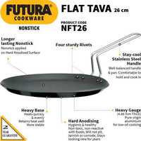 Thumbnail for Hawkins Non-stick Flat Tava 26 cm Diameter (NFT26) - Distacart