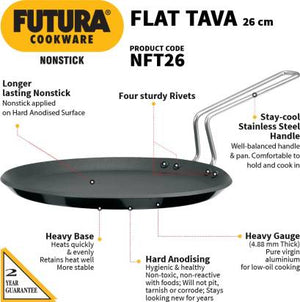 Hawkins Non-stick Flat Tava 26 cm Diameter (NFT26) - Distacart