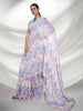 Blue Georgette Sequence Embroidery Saree With Unstitched Blouse Piece - Rajal - Distacart