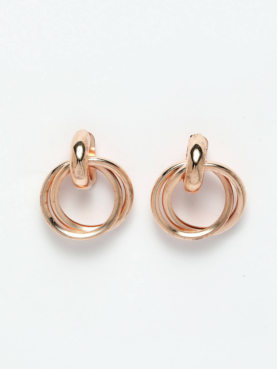 NVR Women's Western Gold Plated Circular Metal Hoop Earrings - Distacart