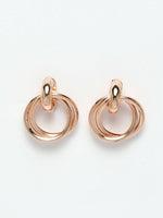 Thumbnail for NVR Women's Western Gold Plated Circular Metal Hoop Earrings - Distacart