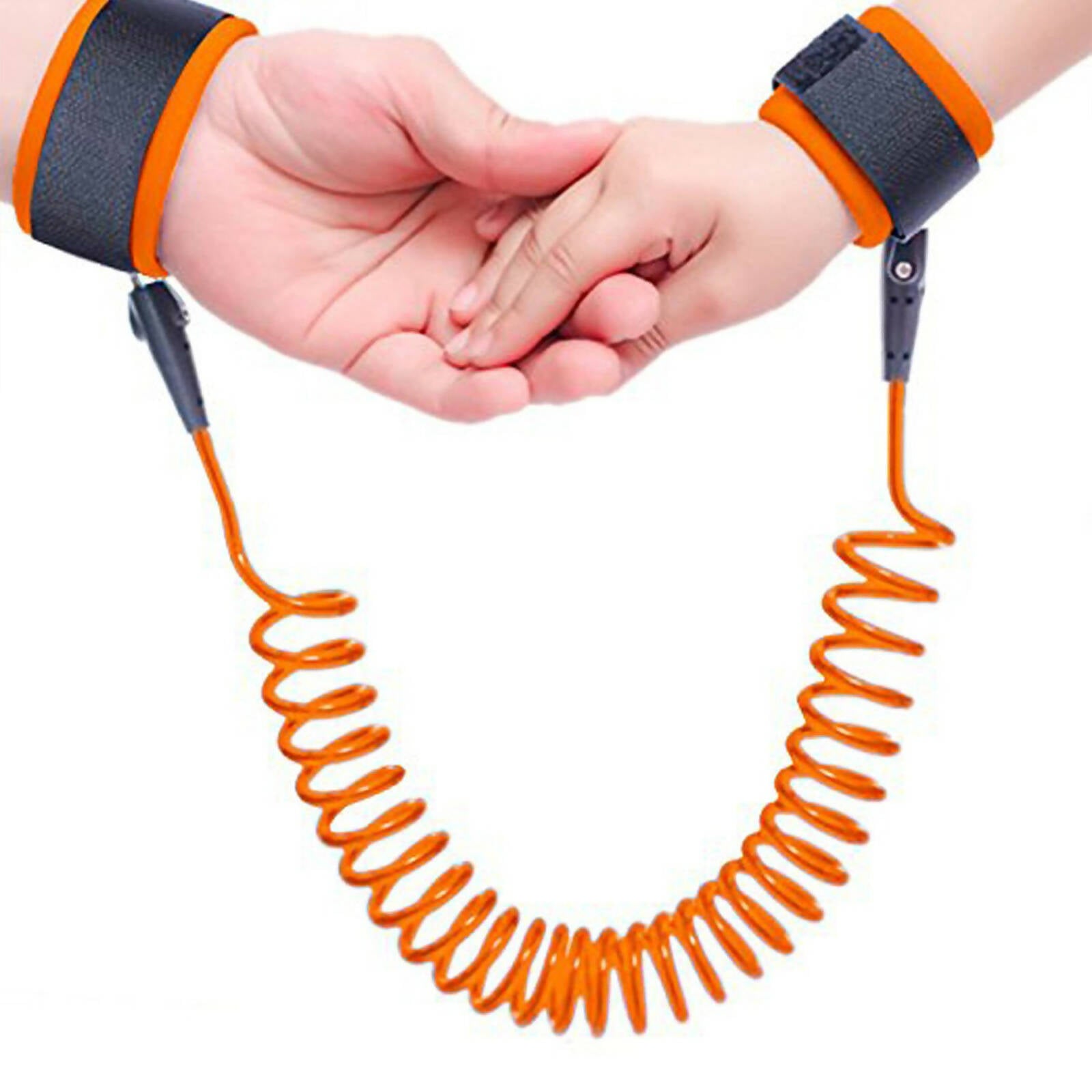 Safe-O-Kid Elastic Safety Wrist Adjustable Strap link for Baby- Orange Colour - Distacart