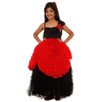 Thumbnail for Asmaani Baby Girl's Red & Black Colour Satin A-Line Maxi Full Length Dress (AS-DRESS_22072) - Distacart