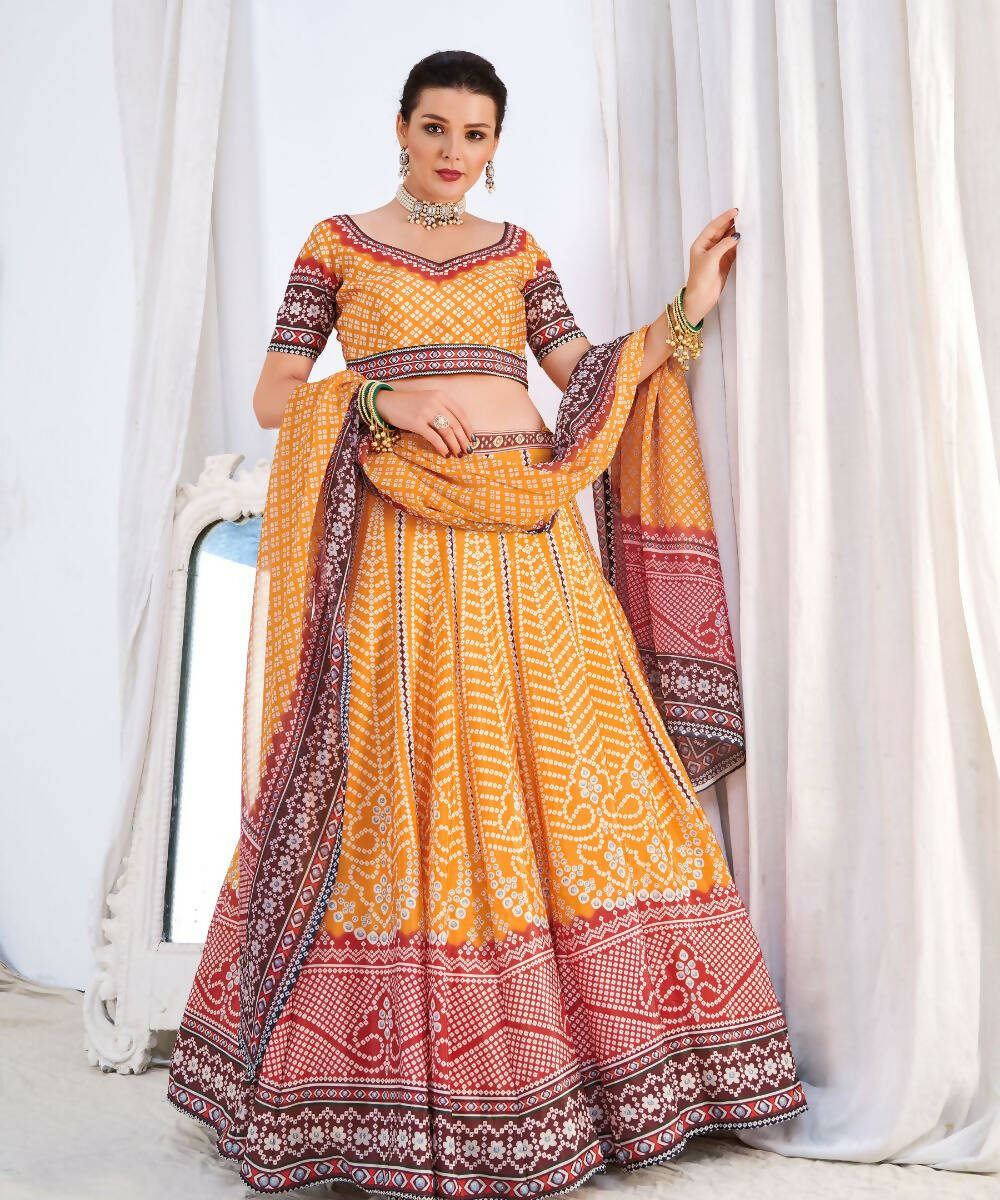 Wedding Designer Yellow Chinon Lehengha Choli - Anbazaar - Distacart