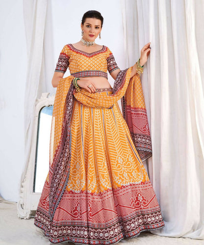 Wedding Designer Yellow Chinon Lehengha Choli - Anbazaar - Distacart