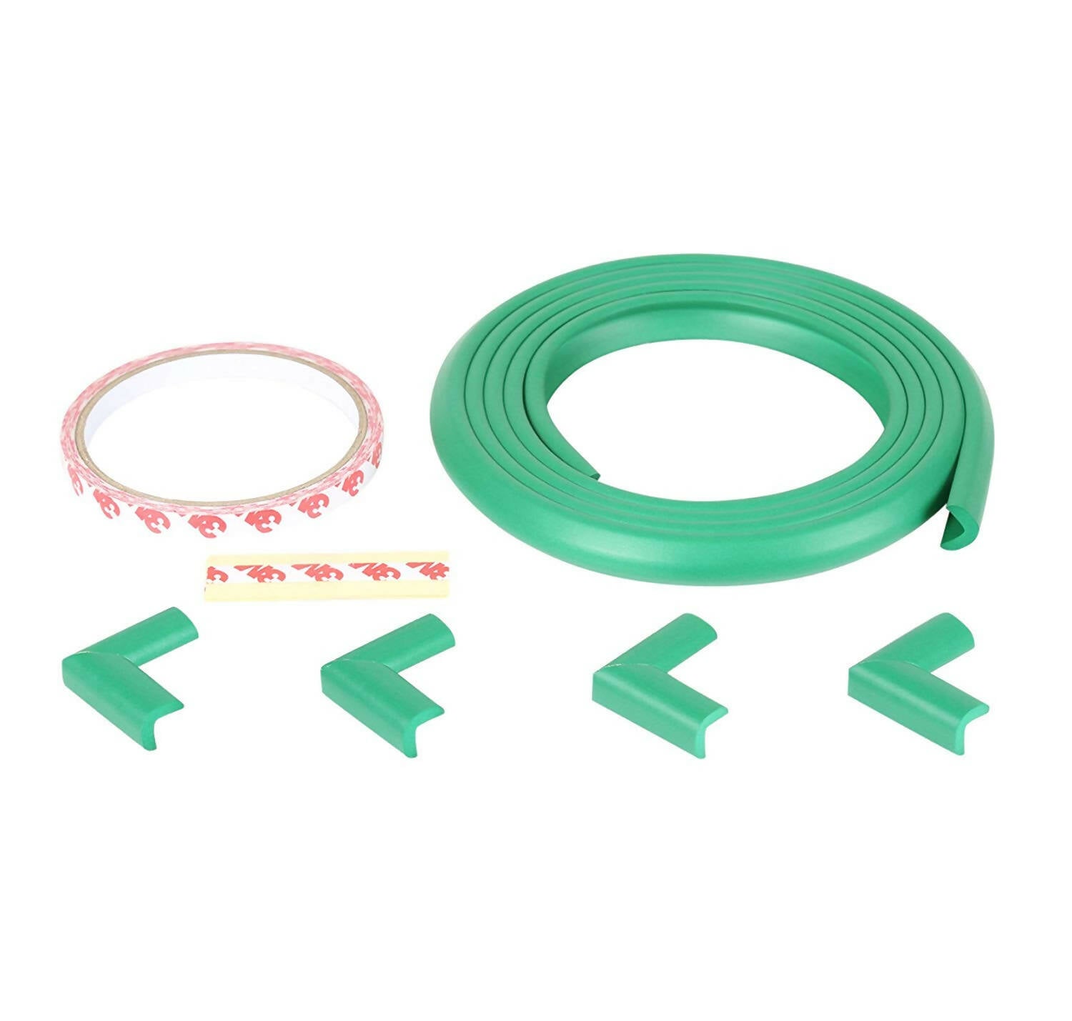 Safe-O-Kid Unique High Density L-Shaped 2 Mtr Long Mini 1 Edge Guard With 4 Corner Cushions - Green - Distacart