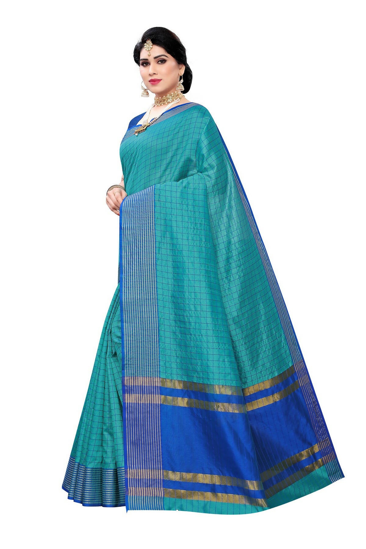 Vamika Cotton Silk Manipuri Rama Weaving Saree (Manipuri Rama) - Distacart