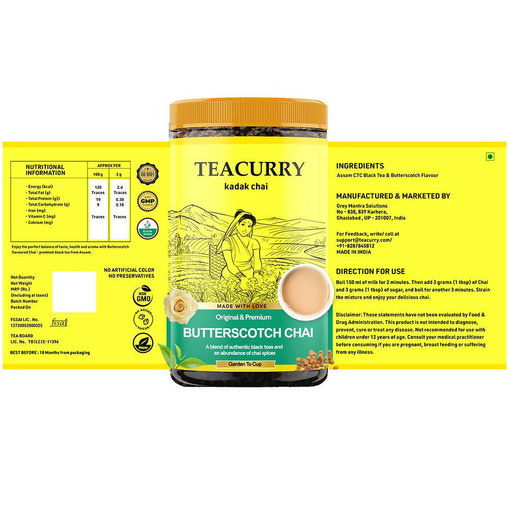 Teacurry Butterscotch Chai Powder - Distacart