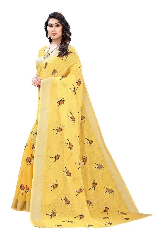  Yellow Chanderi Designer Saree (SERIN YELLOW)