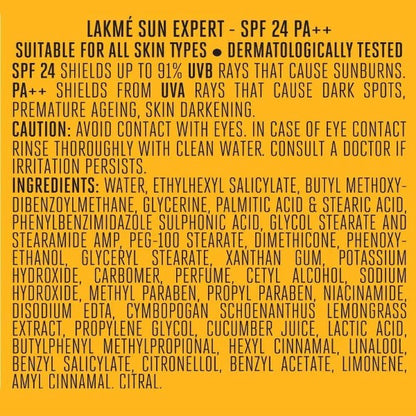 Lakme Sun Expert Spf 24 Ultra Matte Sunscreen Lotion - Distacart