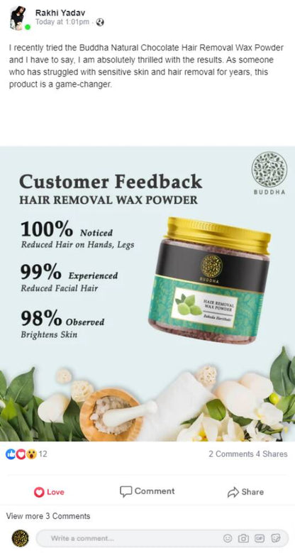 Buddha Natural Wax Powder Natural Instant Painless Hair Removal - Distacart