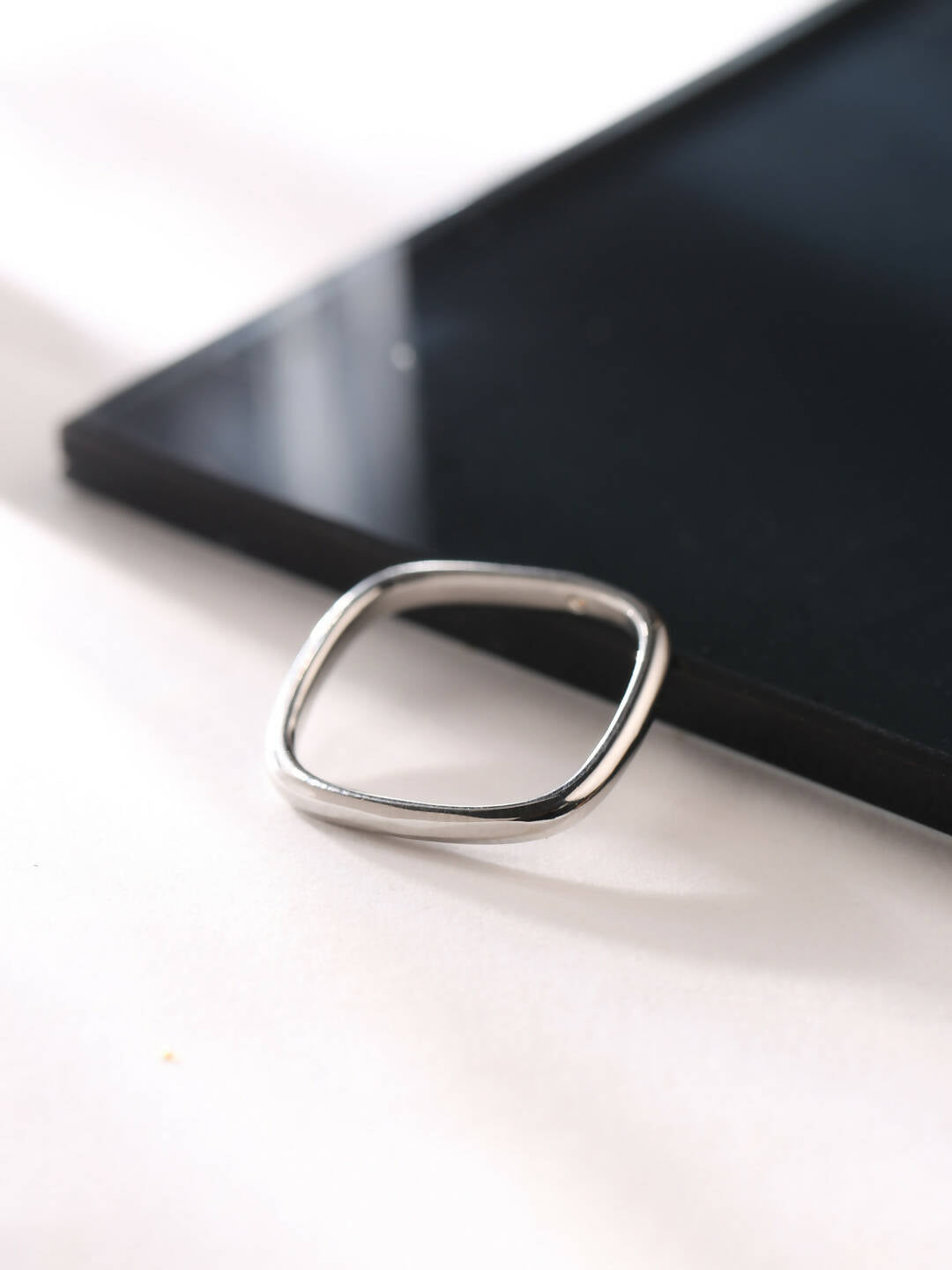 NVR Women's Silver-Plated Rectangular Stylish Ring - Distacart