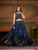 Wedding Designer Navy Blue Nylon Georgette Readymadelehenga Choli - Anbazaar - Distacart