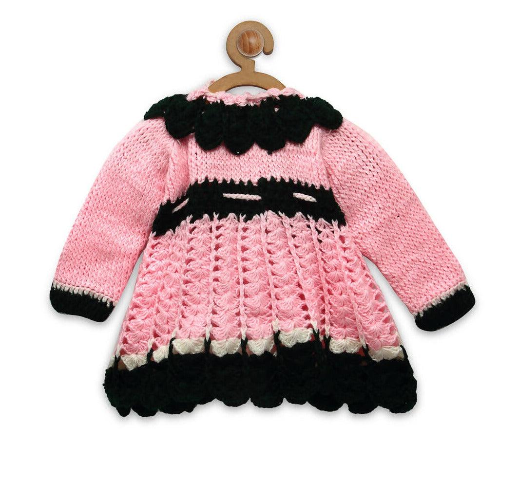 ChutPut Hand knitted Nora Wool Dress - Pink - Distacart