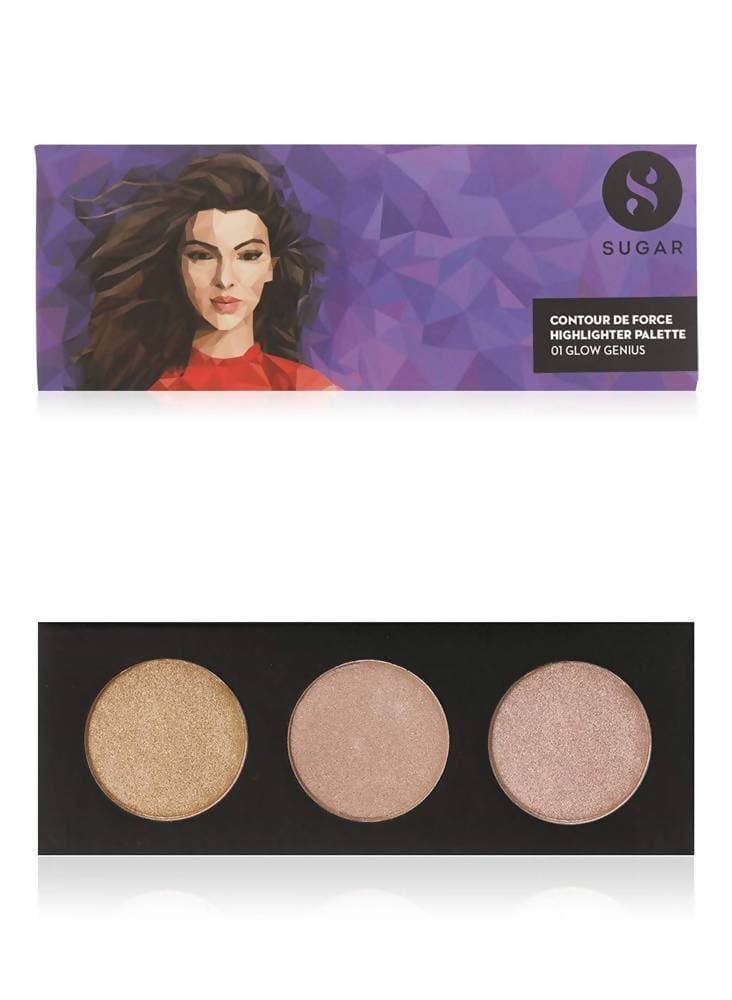 Sugar Contour De Force Highlighter Palette - 01 Glow Genius - Distacart