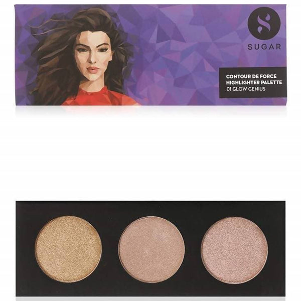 Sugar Contour De Force Highlighter Palette - 01 Glow Genius - Distacart