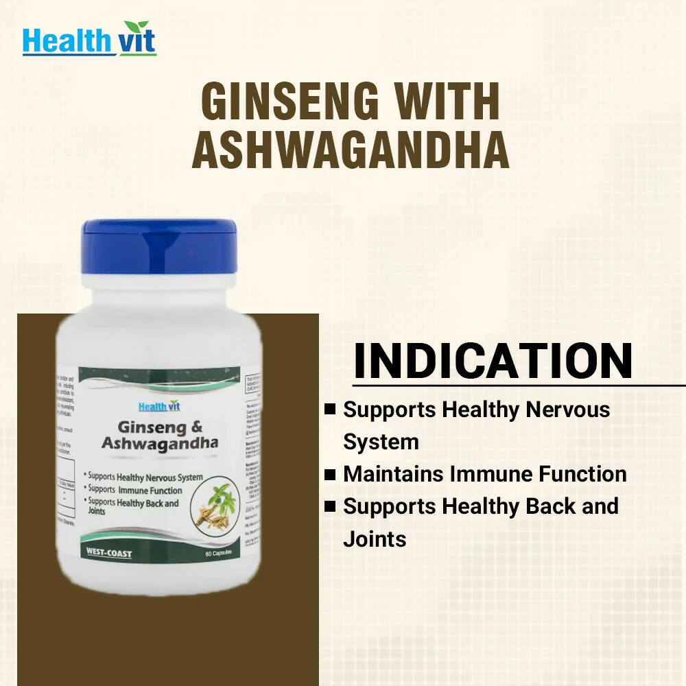Healthvit Ginseng & Ashwagandha Capsules - Distacart