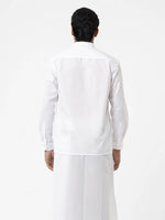 Thumbnail for Ramraj Cotton Mens Full Sleeve White Shirt Plus Size - Samrat Cotton - Distacart