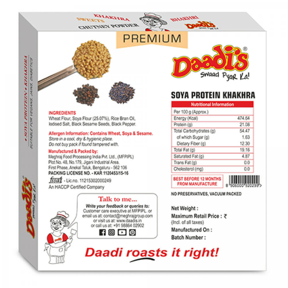 Daadi's Soya Protein Khakhra - Distacart