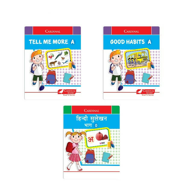 Cardinal General Knowledge Book Set 1 (Set of 3)|Good Habit A| Hindi Sulekhan Bhag 0| Tell Me More A| Combo Book Set| Ages 3-7 Years - Distacart