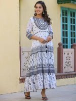Thumbnail for Juniper Women's Black Georgette Floral Embroderied Maxi Dress - Distacart