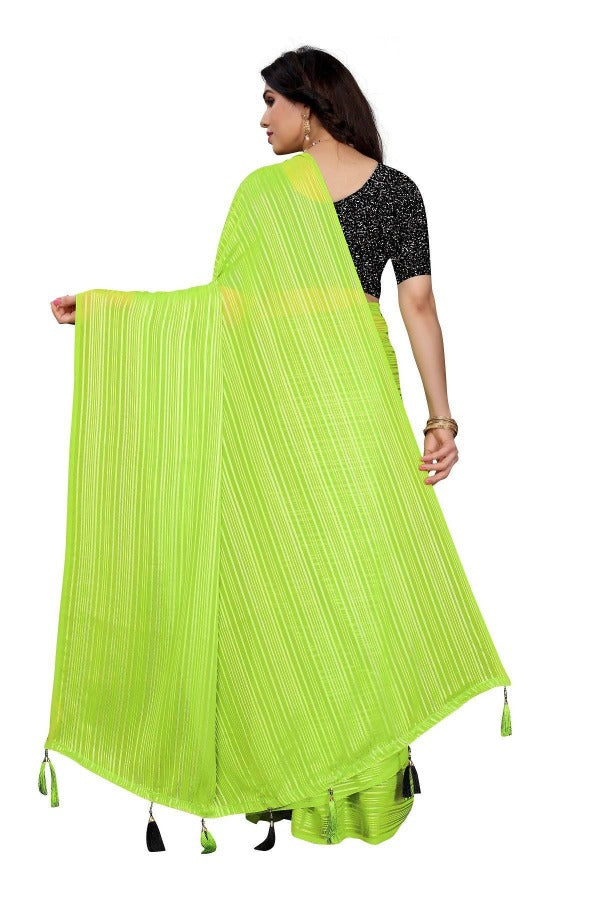 Vamika Green Georgette Seqence Saree (Riva Green)