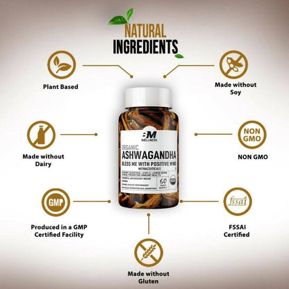 BM Wellness Ashwagandha Organic 800 mg Tablets - Distacart