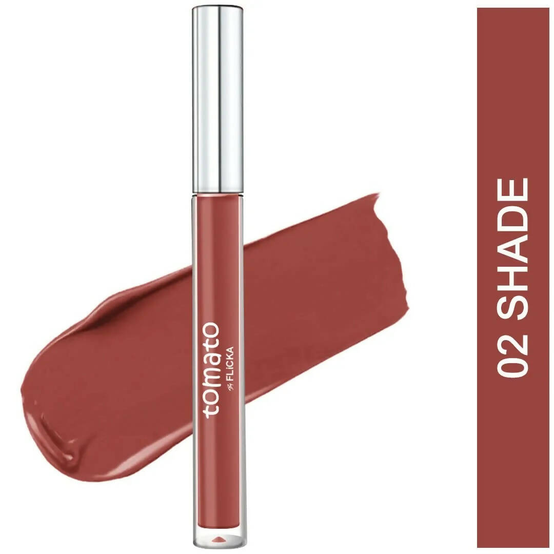 FLiCKA Tomato Liquid Lipstick - Brown Nude - Shade 02 - Distacart