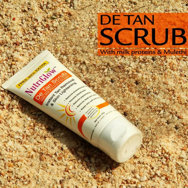 NutriGlow De Tan Scrub With Milk Protein & Mulethi - Distacart