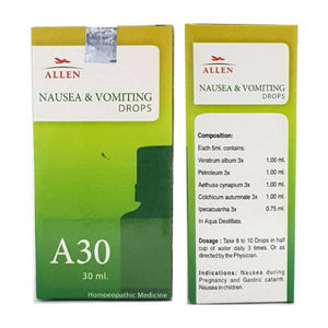 Allen Homeopathy A30 Nausea & Vomiting Drops