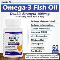 Thumbnail for Healthvit Omega 3 Fish Oil Double Strength Capsules - Distacart