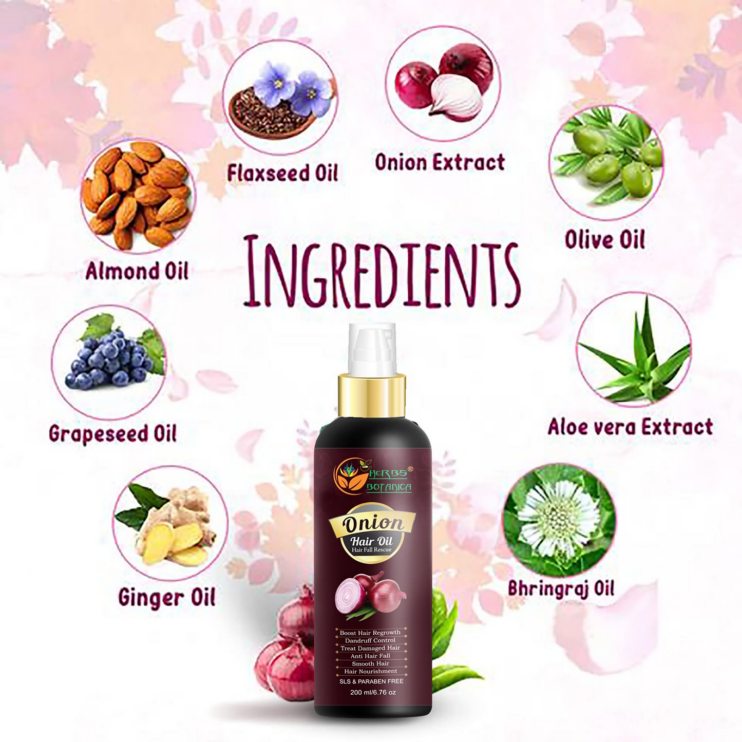 Herbs Botanica Red Onion Hair Oil - Distacart