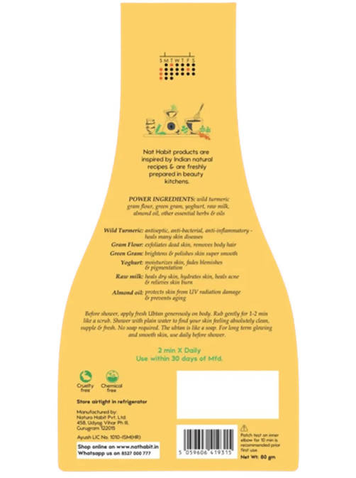Nat Habit Wild Turmeric Fresh 2 Min Bath Ubtan - Distacart