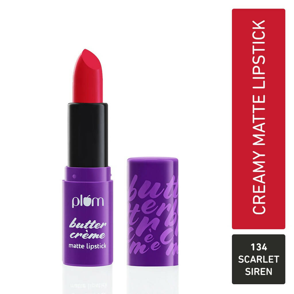 Plum Butter Crème Matte Lipstick Scarlet Siren - 134 (True Red) - Distacart