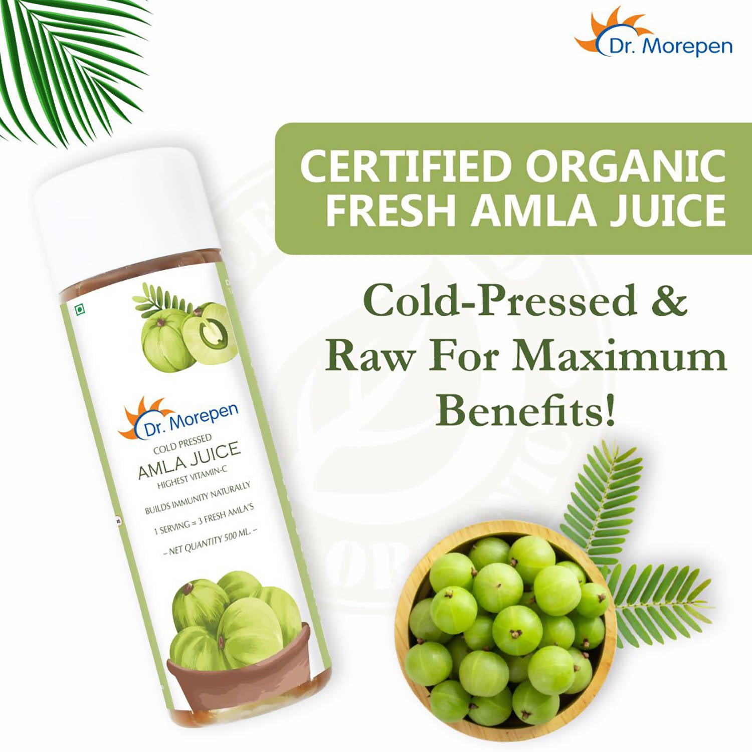 Dr. Morepen Cold Pressed Raw Amla Juice - Distacart