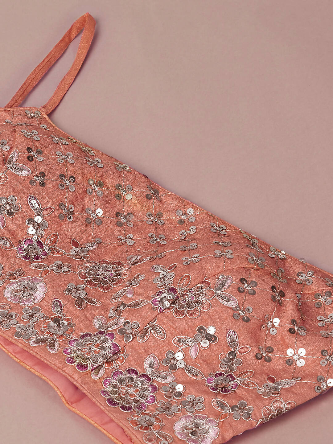 House of Panchhi Peach Organza Floral Printed Lehenga choli & Dupatta - Distacart