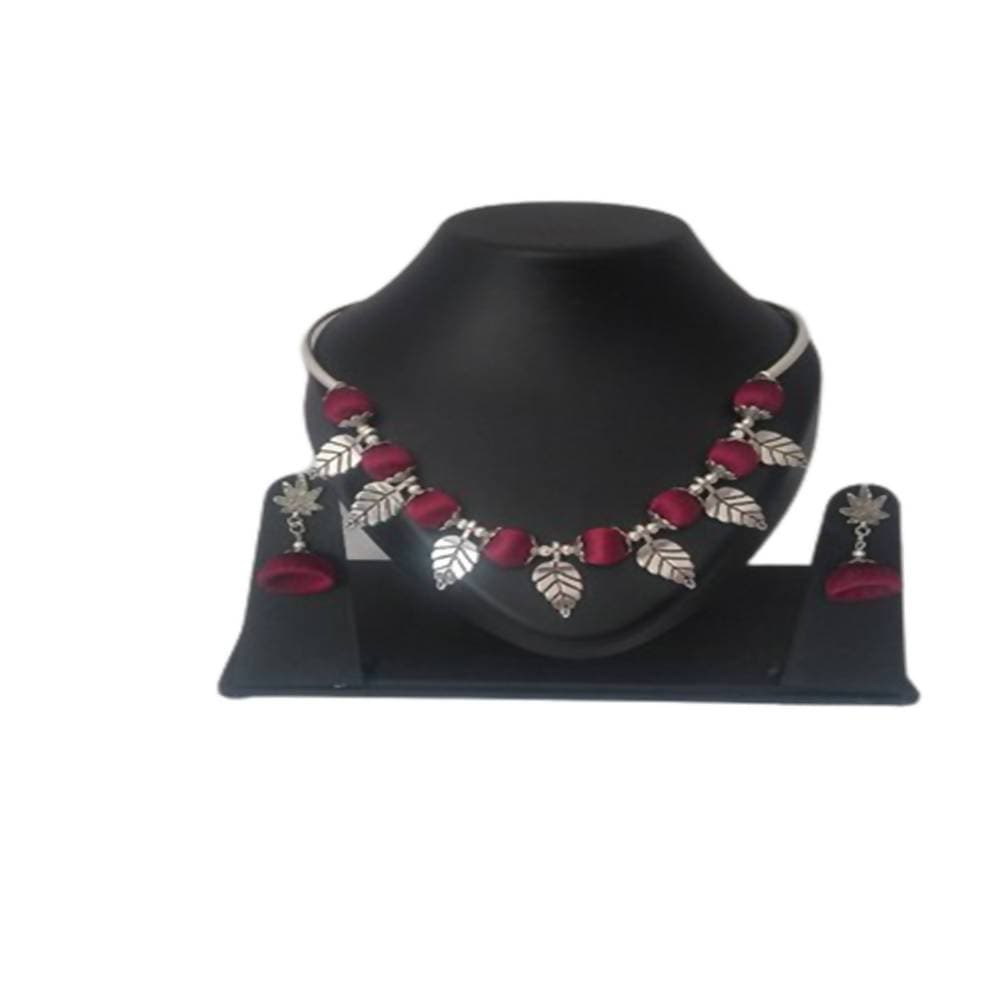 Kundan HandiKrafts Maroon Silk Thread Necklace - Distacart