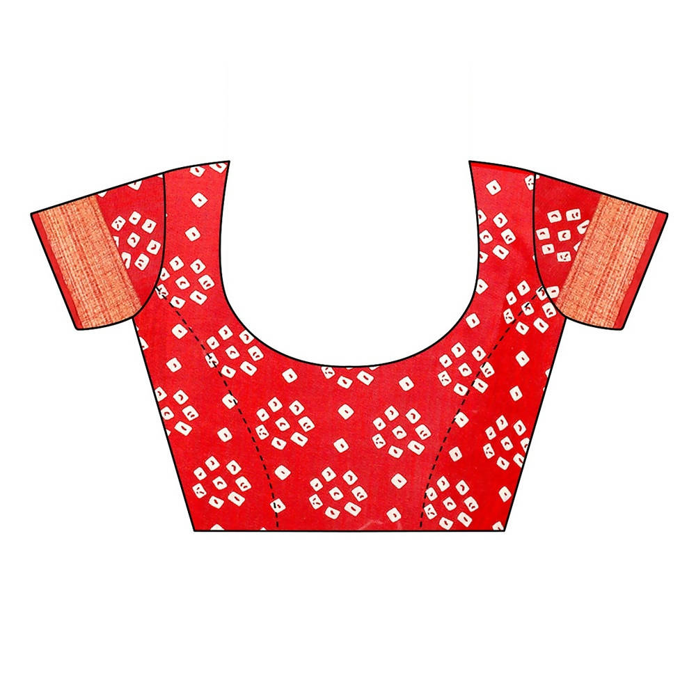 Vamika Red Linen Zari Border Saree