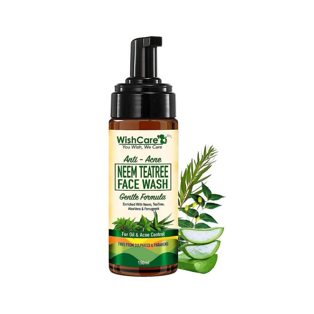 Wishcare Anti Acne Neem TeaTree Foaming Face Wash - Distacart